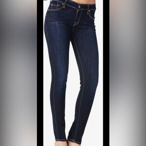 7 For All Mankind Dark Blue “The Skinny” Jeans Size 28